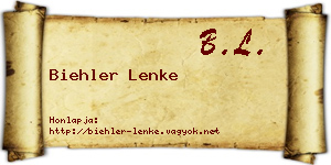 Biehler Lenke névjegykártya